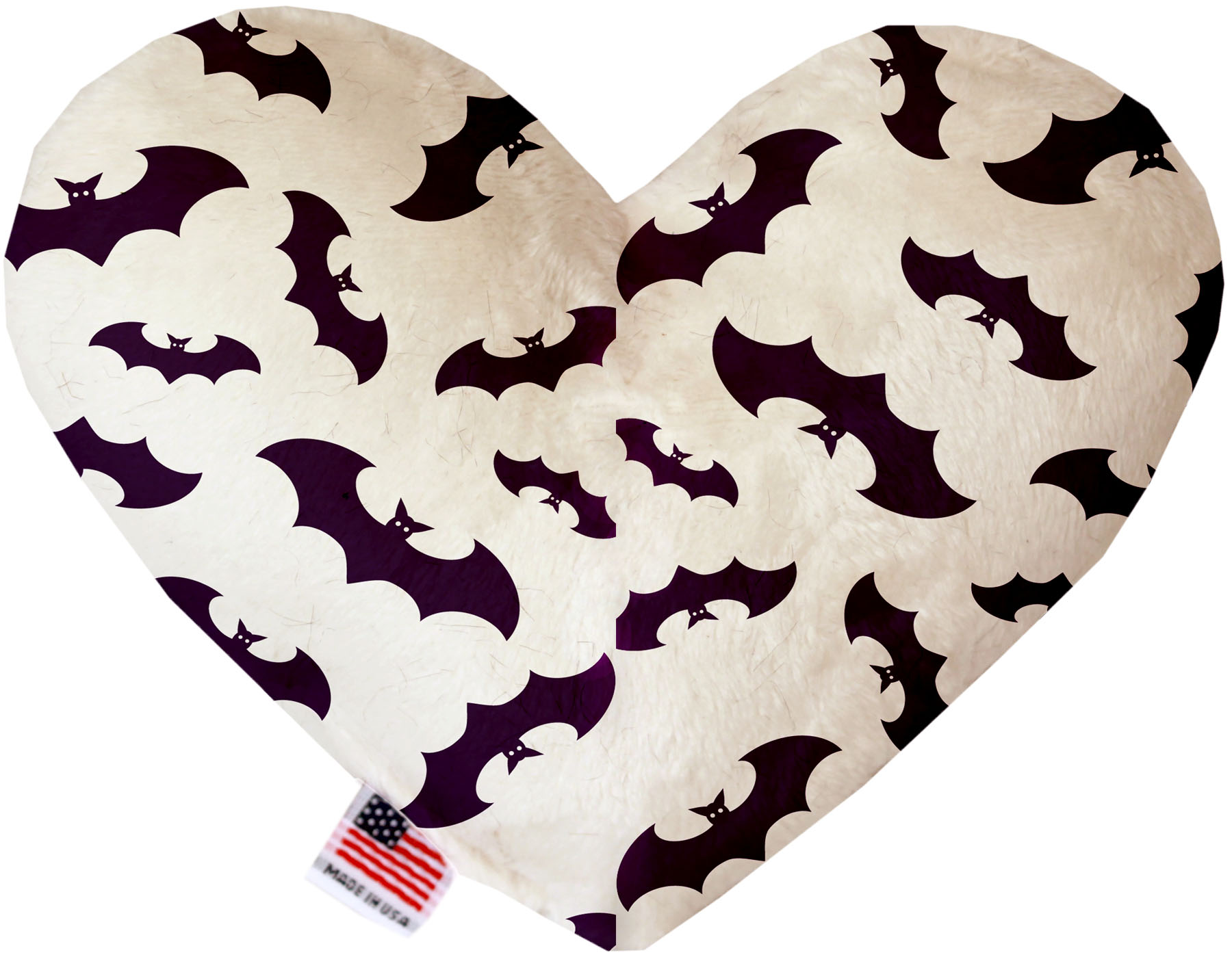 Purple Bats 8 Inch Heart Dog Toy